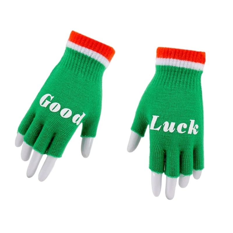 Kerst dikkere thermische handschoenen halfvingerhandschoenen Winterwarme handkleding