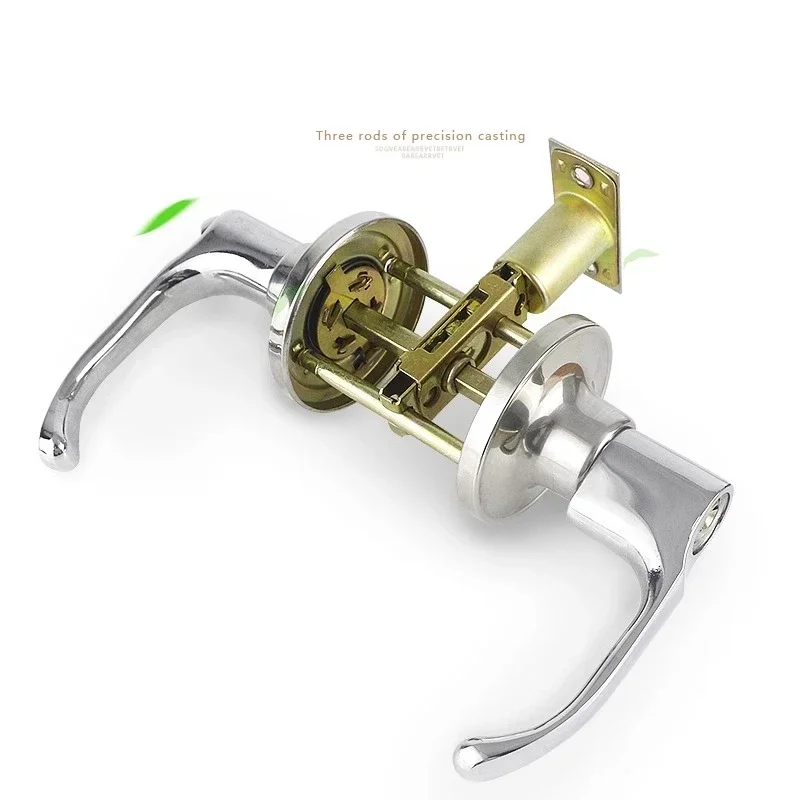 1PC Three-bar Lock Handle Globe Lock Bathroom Door Steel-plastic Aluminum Alloy Door Lock Indoor Bedroom Universal