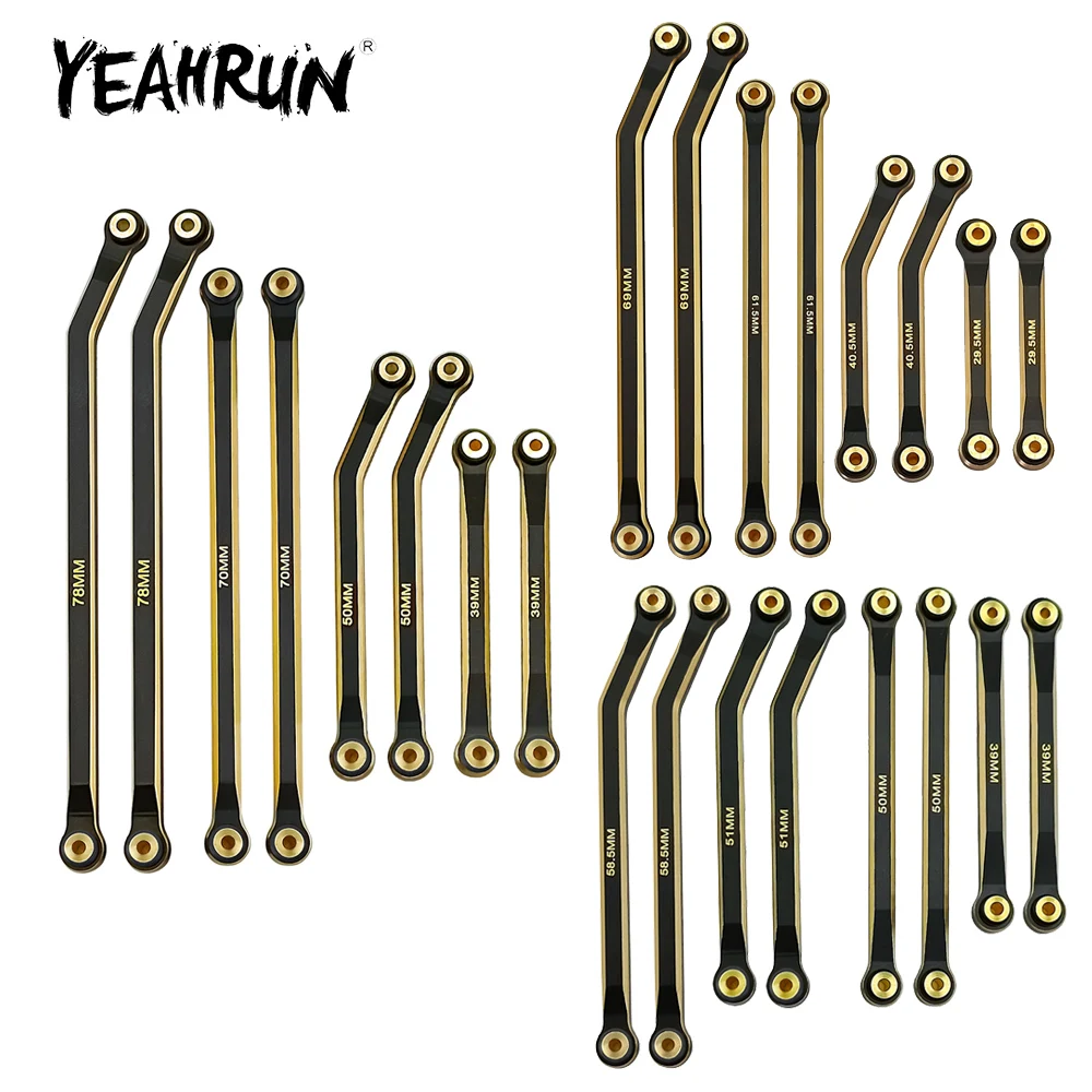 YEAHRUN Kit di collegamento collegamento sterzo rinforzato in ottone per catenaccio Axial SCX24 Jeep Gladiator Wrangler Bronco Chevrolet 1/24 RC Car
