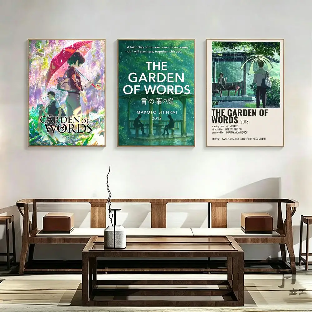The Garden of Words Poster Poster HD Printing frameless Fresh natural Style Wall Art Home Decor For Living Room Bedroom Gift
