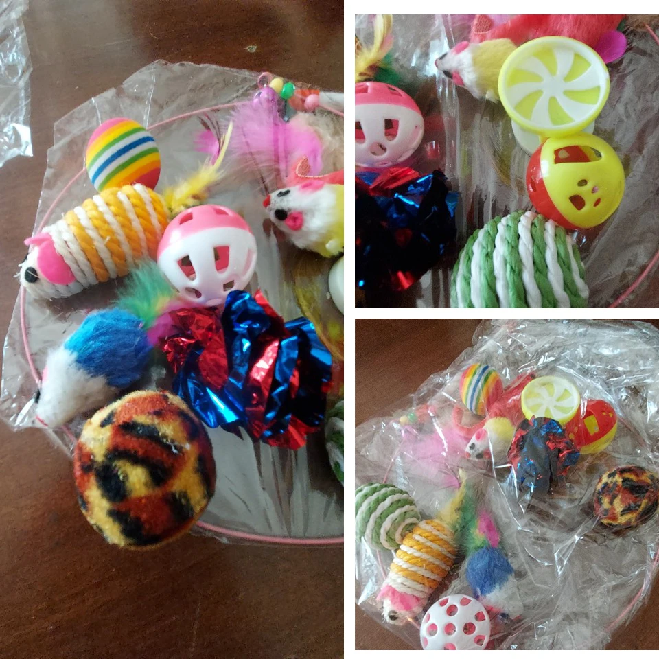 12-24pcs Set Pet Kitten Toys Variety Cat Toy Combination Set Cat Toy Funny Cat Stick Sisal Mouse Bell Ball Cat Supplies - view 6