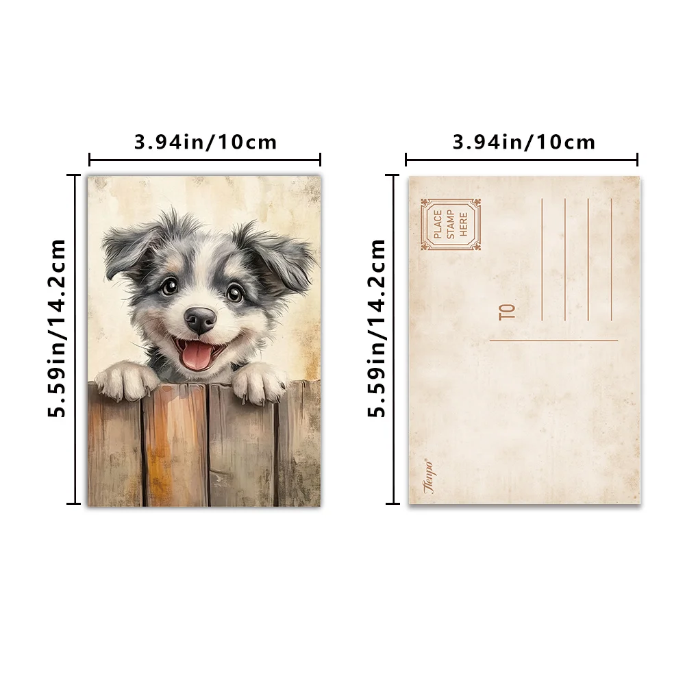 32pcs, watercolor cute puppy postcards, Birthday/Anniversary gifts, collectibles, suitable for gift giving, can be mailed. - view 2