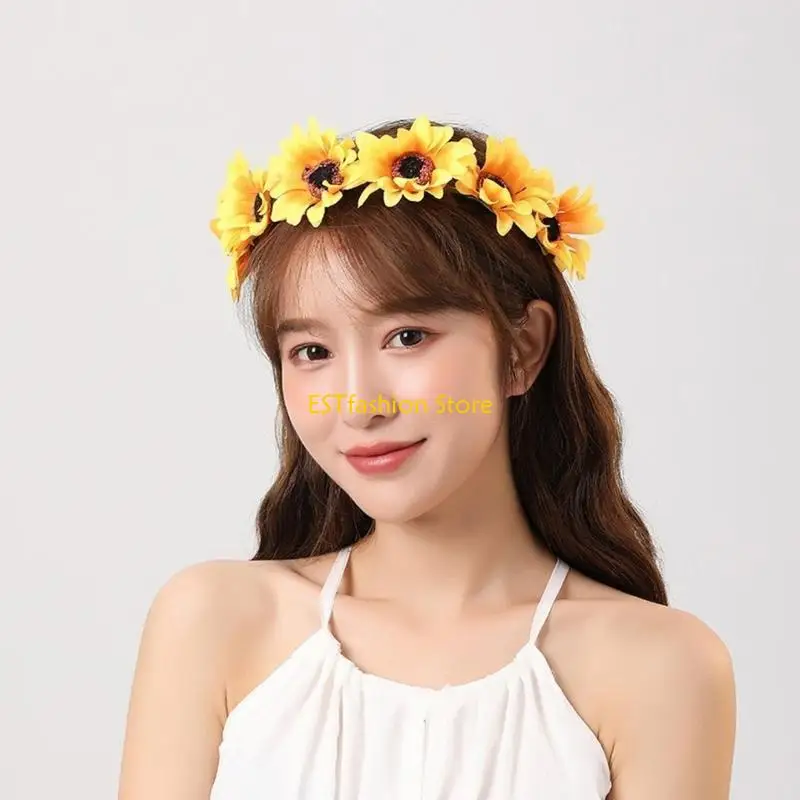 Y5GC Light Up Headband Led Wreath for Birthdays and Holiday Celebrations
