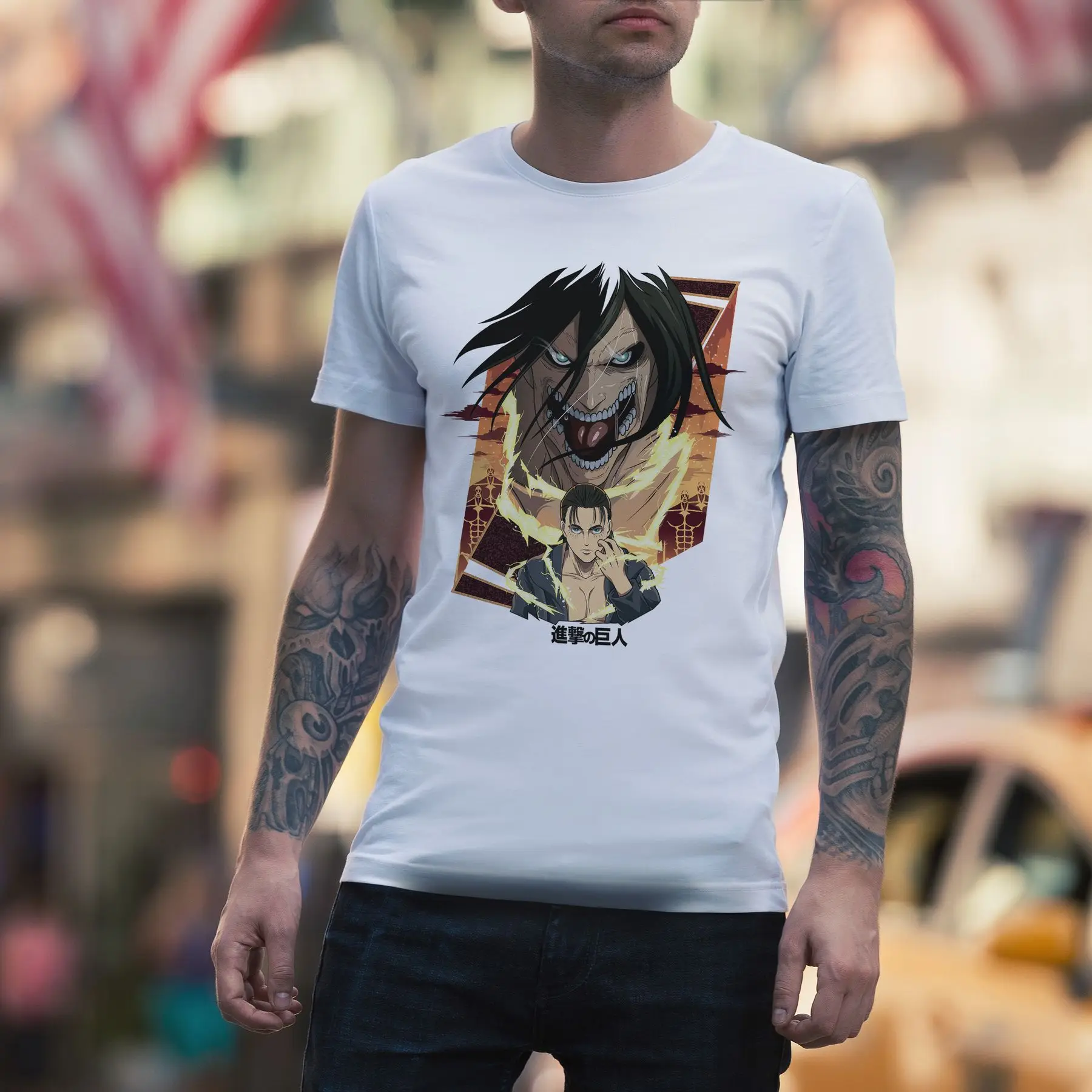 T-shirt with print Attack on Titan - Eren Yeager 3