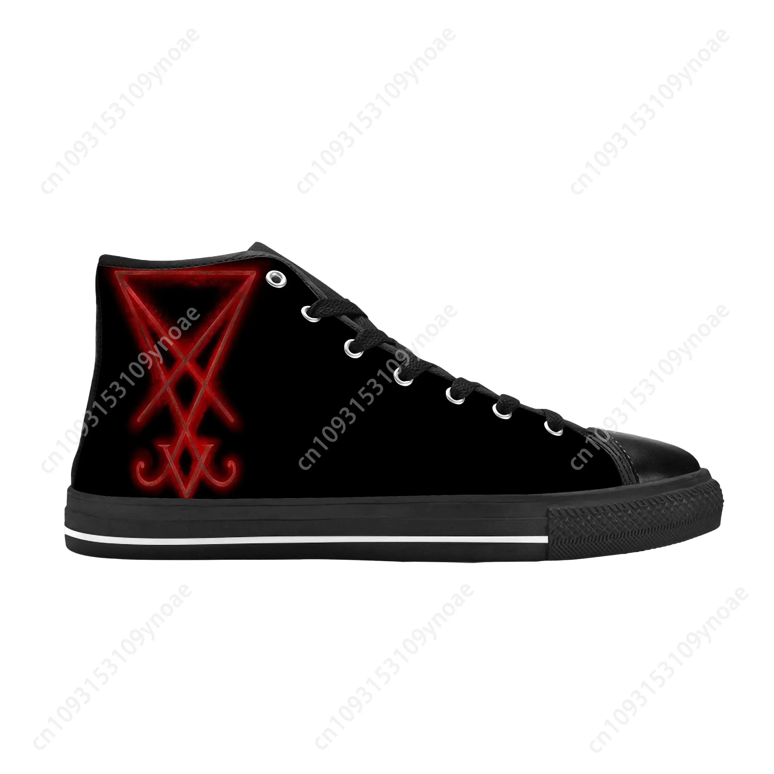 Sigil Lucifer Seal of Satan Satanic Devil Gothic Casual Shoes High Top Comfortable Breathable Mens Womens Teenager Sneakers