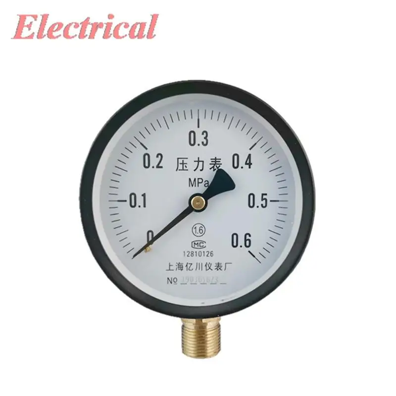 1pc Y100 Pressure Gage 0.06Mpa 0.1Mpa 0.16Mpa 0.25Mpa 100mm Dial Diameter M20x1.5 Mounted Thread Radial Direction Installation