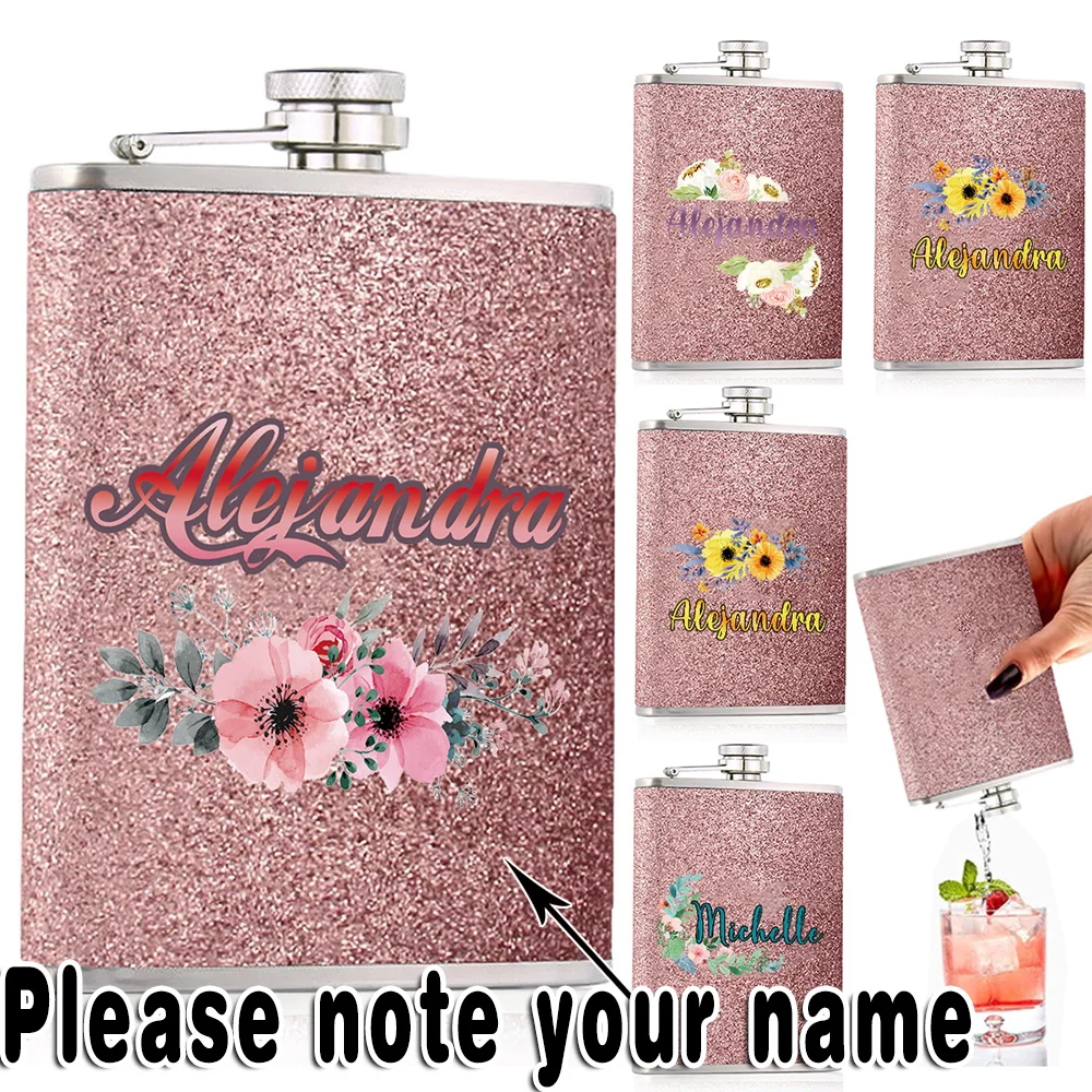 

Customized Name 8oz Hip Flask Stainless Steel Metal Wine Pot Liquor Bottle Personalized Whiskey Flagon Alcohol Container Gifts