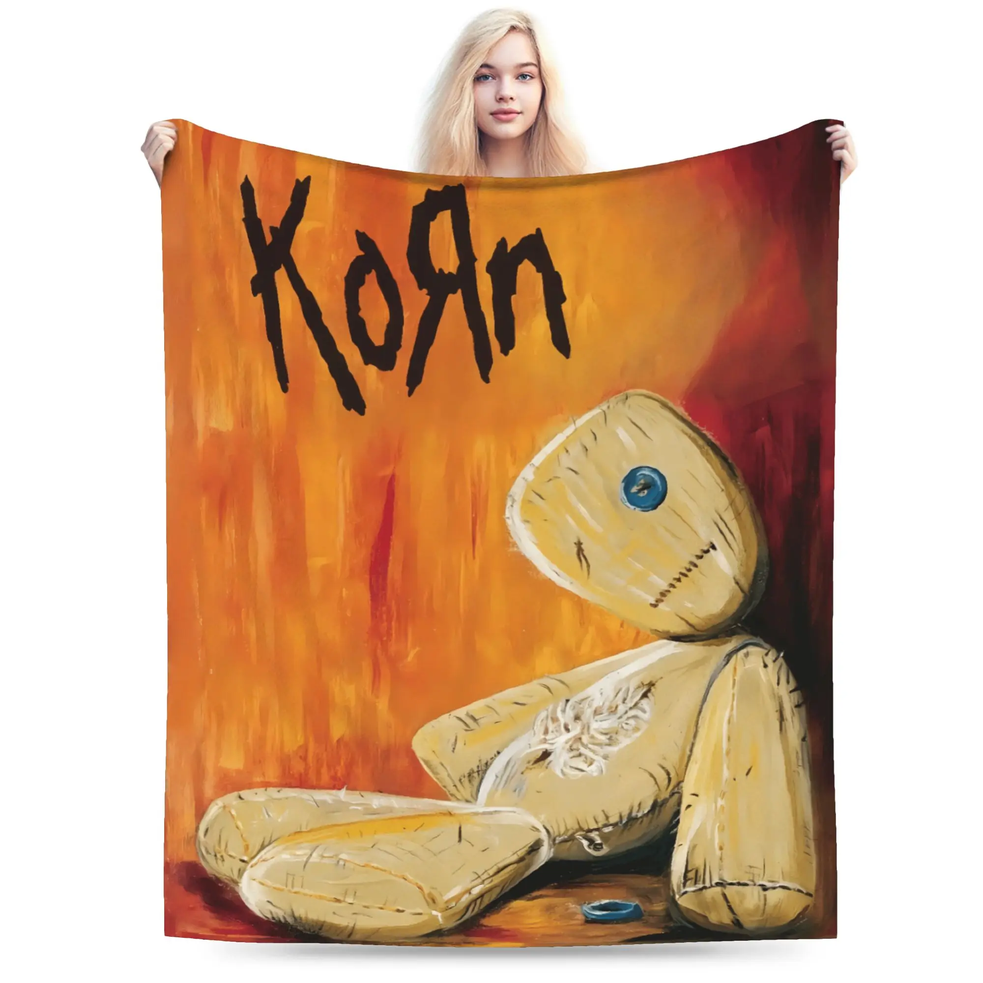 Korn Music Concert Rock Flannel printed blanket suitable for all seasons suitable for living room office sofa and travel - view 2
