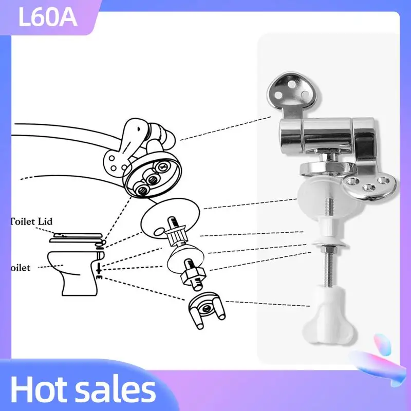

L60A Toilet Seat Hinge 2Pair Replacement Stainless Steel Hinges For All Toilet Seat Cover Lid Soft Close Toilet Seat Fittings