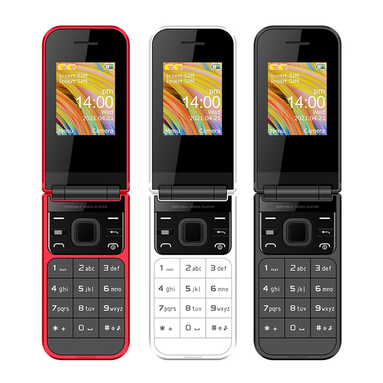 UNIWA-teléfono móvil F2720 con pantalla Dual, celular con función de giro, Tarjeta SIM Dual, desbloqueado, 1,77 pulgadas, Clamshell, inalámbrico, Radio FM, para ancianos