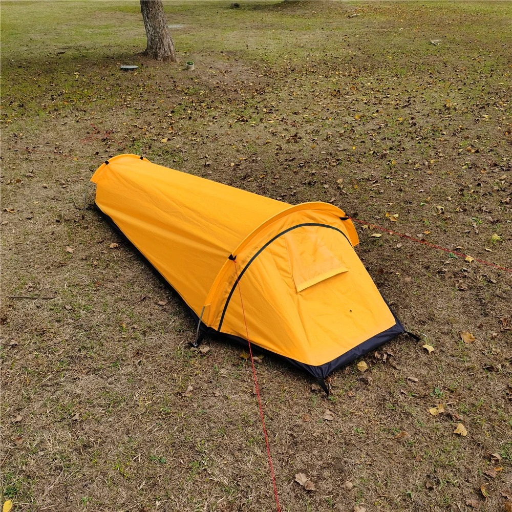 Tenda da campeggio all\'aperto ultraleggera tenda da campeggio per 1 persona tenda resistente all\'acqua tenda per sacco a pelo con supporto in