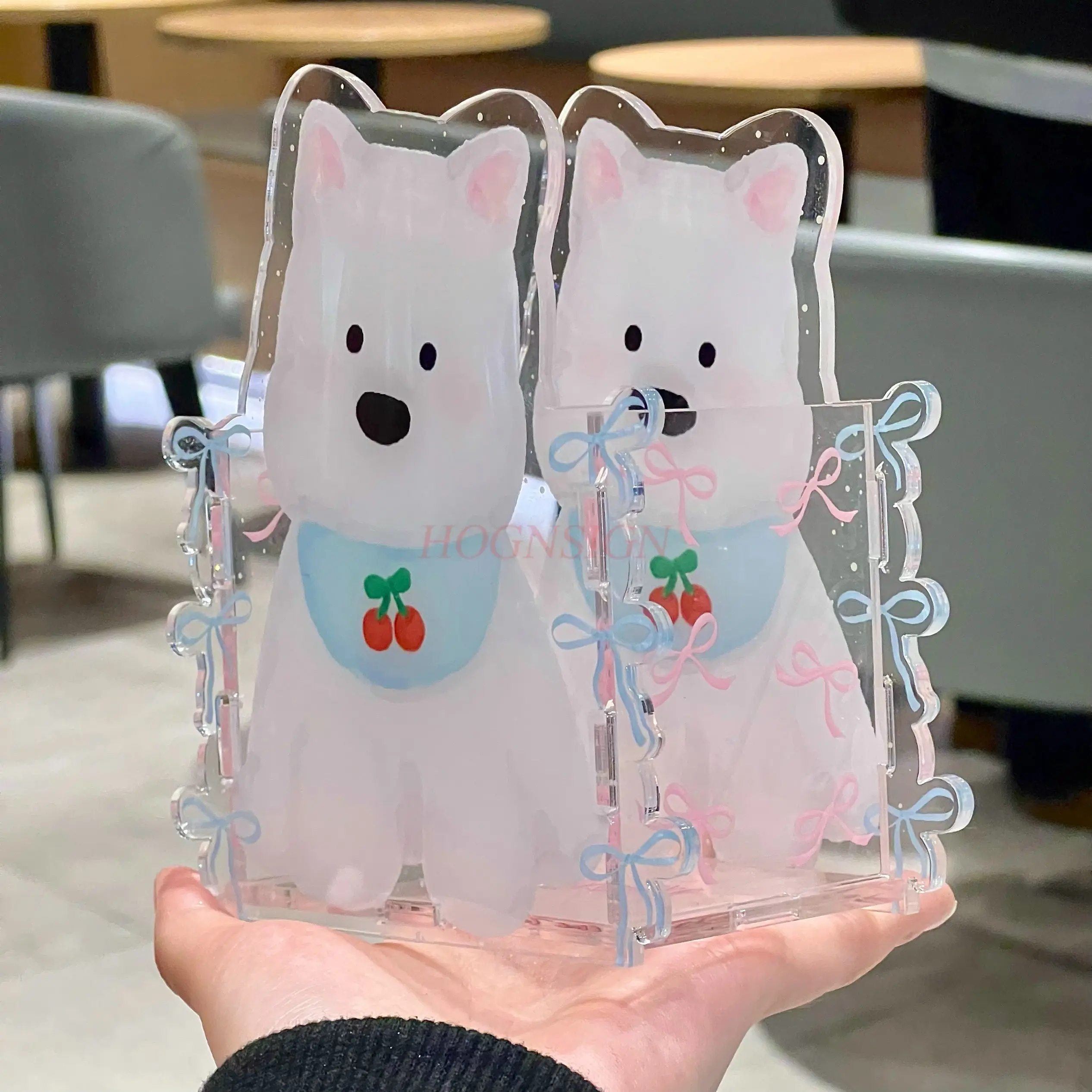 

1 шт., милый держатель для ручек, акриловый настольный орнамент, мультяшное сердце для девочек, канцелярские принадлежности, высокий эстетический держатель для ручек