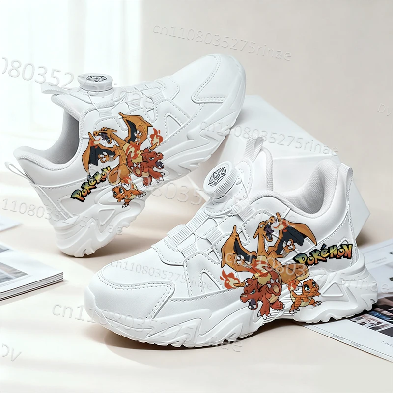 

Новая модель Pokemon 2026, хит продаж, студенческая детская обувь с героями мультфильмов, кроссовки высокого качества из натуральной кожи для мальчиков и девочек, подарок