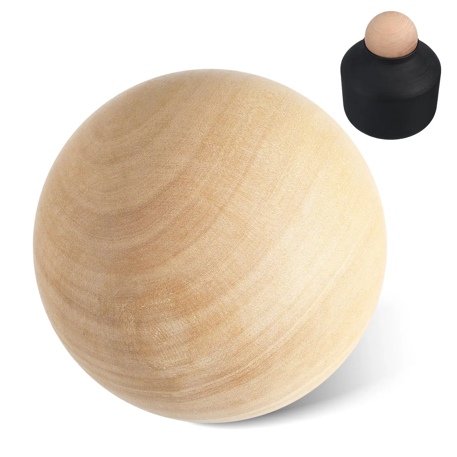 

9cm Solid Wood Ball Natural Polished for Creative DIY Projects and Handmade Ornaments Solid Wooden Ball DIY Project Accessories