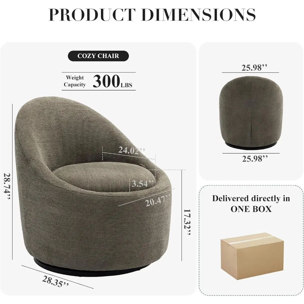 360 ° كرسي دوار، كرسي حديث من منتصف القرن مع مساحة تخزين مخفية، كرسي دوار صغير بأذرع لغرفة المعيشة/المكتب-أخضر #2