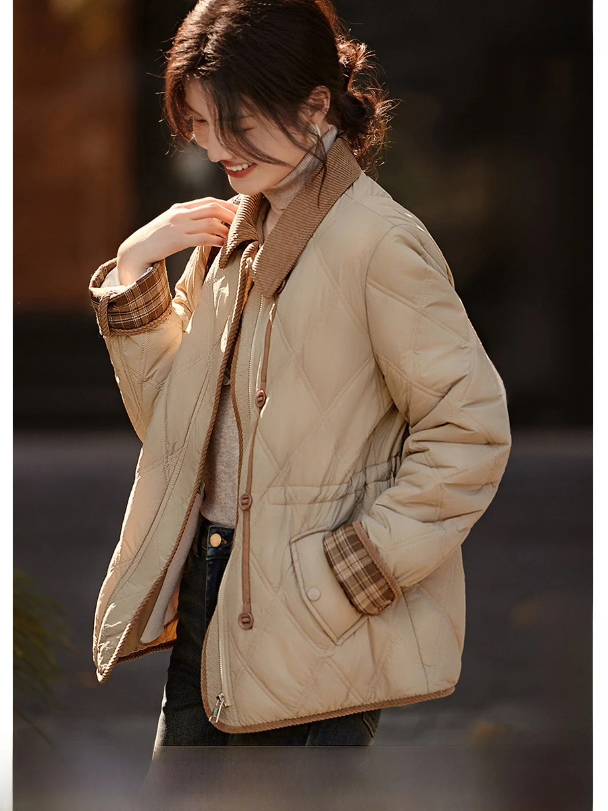 

Женская хлопковая верхняя одежда Jaet XWI, осень-зима, разные цвета Blo, корейский шнурок с имитацией кроличьего меха