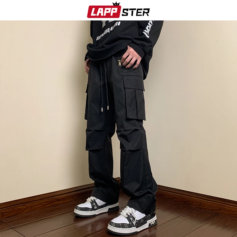 LAPPSTER Y2k Streetwear Korean Fashions Cargo Pants New In Pants Harajuku Skateboard Vintage Sweatpants Pockets Stacked Pants