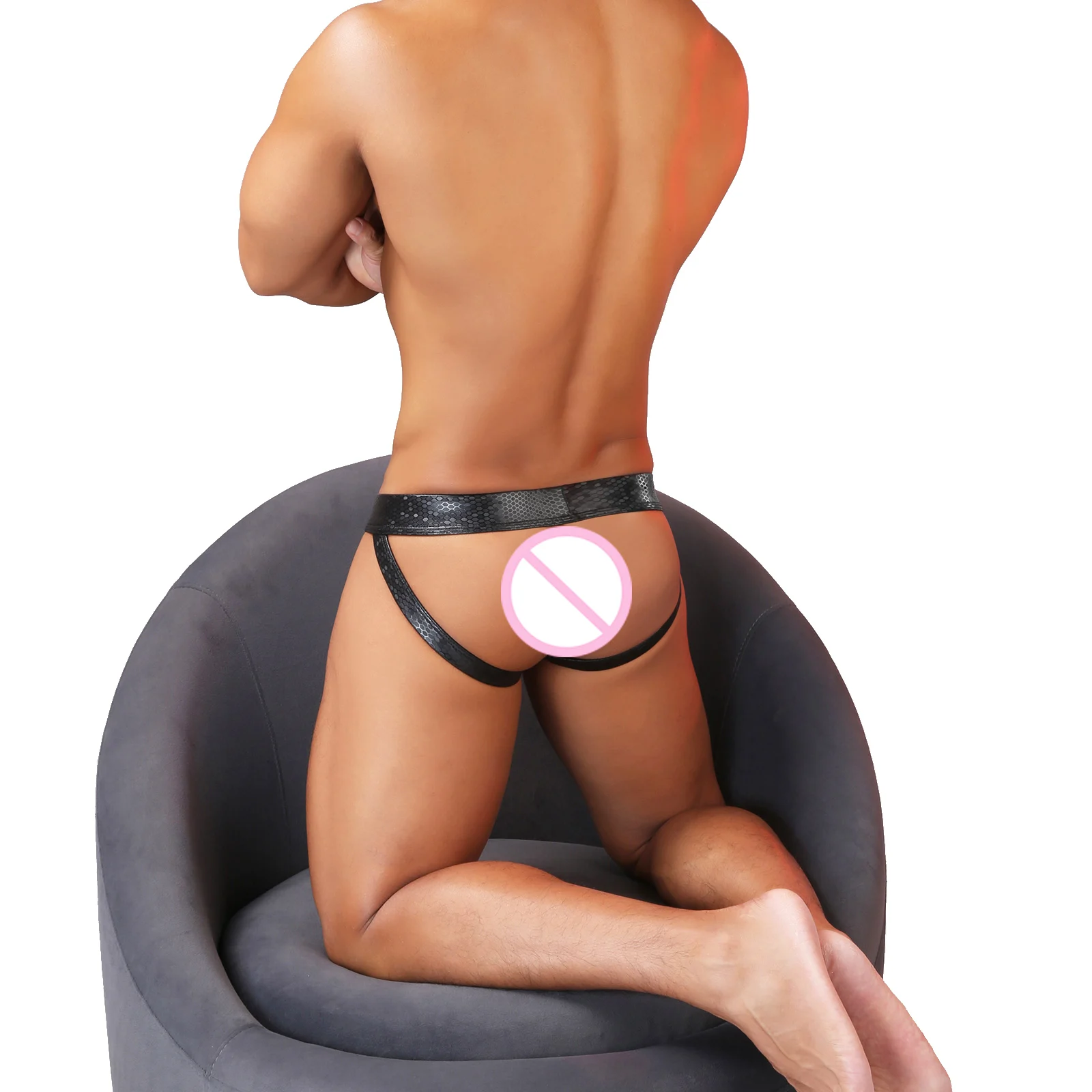 High Quality Sexy Men Underwear Jock Strap Faux Leather Thong Cueca Jockstrap Man G String Lingerie Underpants Erotic Panties