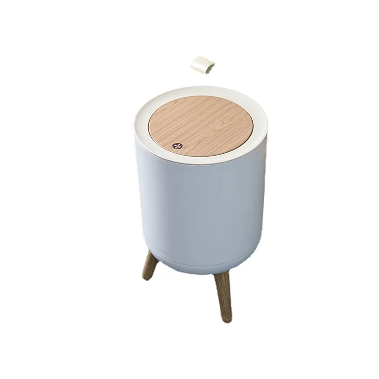 

High wood grain trash can kitchen bathroom living room home desktop storage bucket office hotel trash can