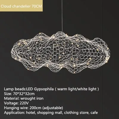 Luminaire suspendu nuage doré TAONUANSHU 5