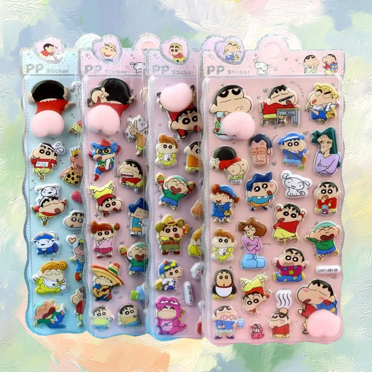 Crayon Shin-Chan Butt Pinch Decompressie Sticker 3d Diy Telefoonhoesje Decoratieve Sticker Journal sticker