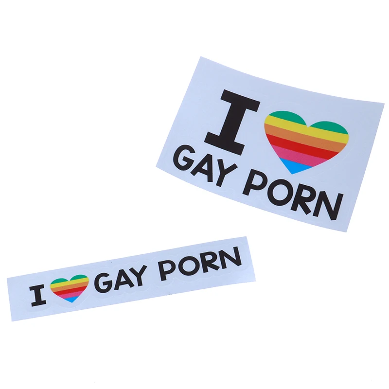 I LOVE GAY PORN Car Sticker Funny LGBTQ Rainbow Decoration Stickers Warning Reflective Decal Personality Trunk Bumper Sticker view 6