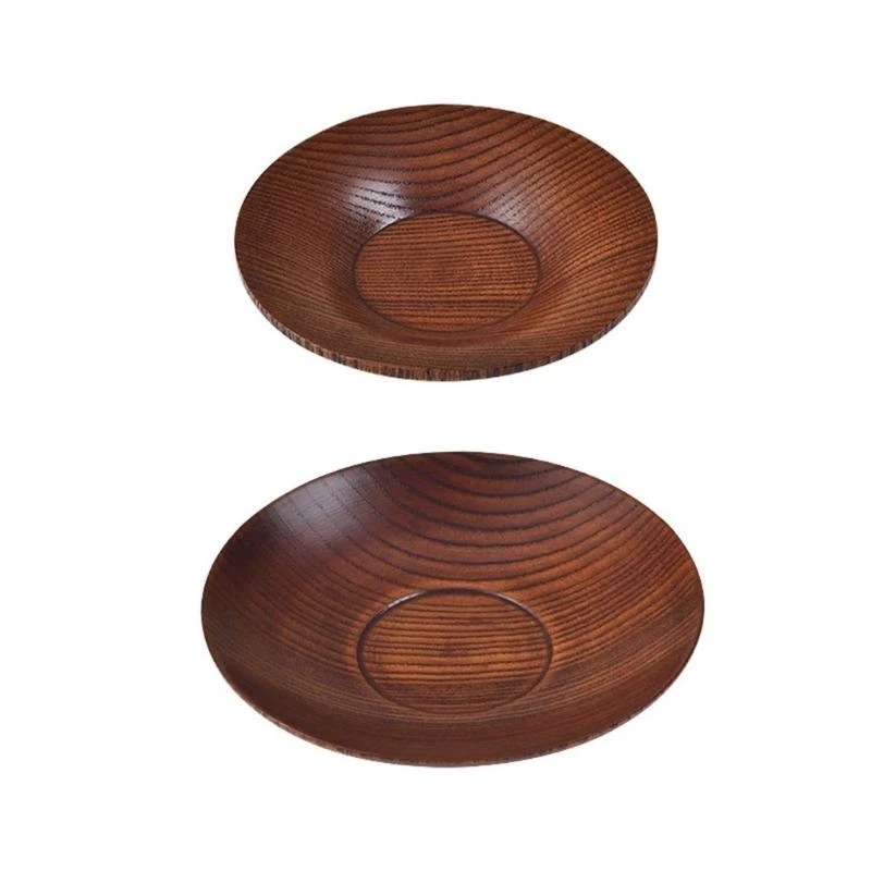 

652F Set of 2 Dinner Plate Handmade Plate Round Serving Tray Texture Suitable for Dessert and Sushi Serving