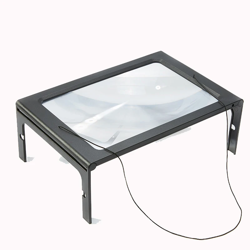 Full Page Magnifying Glass for The Elderly with Led Lamp Amplifier, Desktop Full Page Magnifying Glass High Definition Genuine
