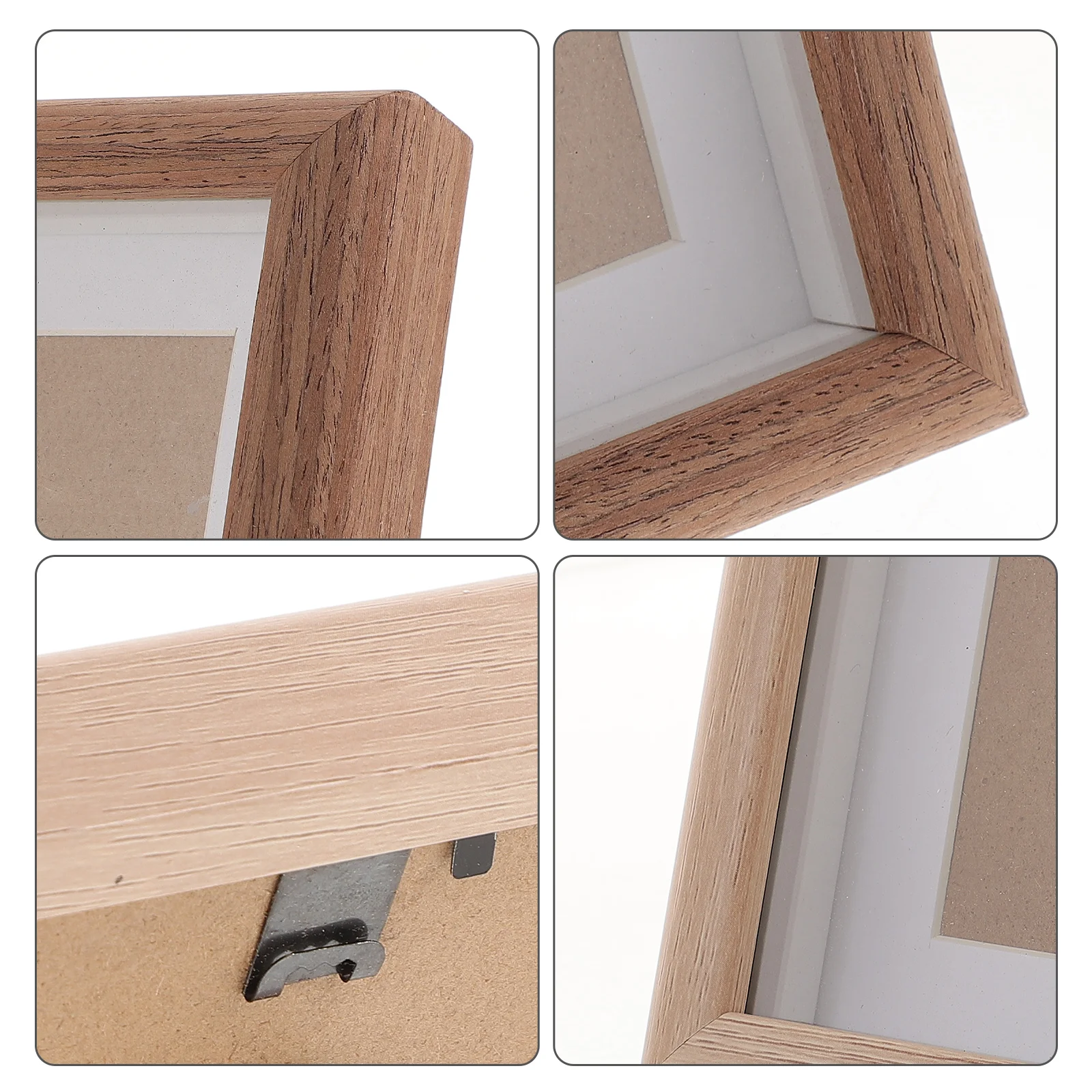 3 Pcs Wooden Three-dimensional Mini Table Photo Frame 5 Inches 3pcs Color Walnut Display Shelves Picture Frames