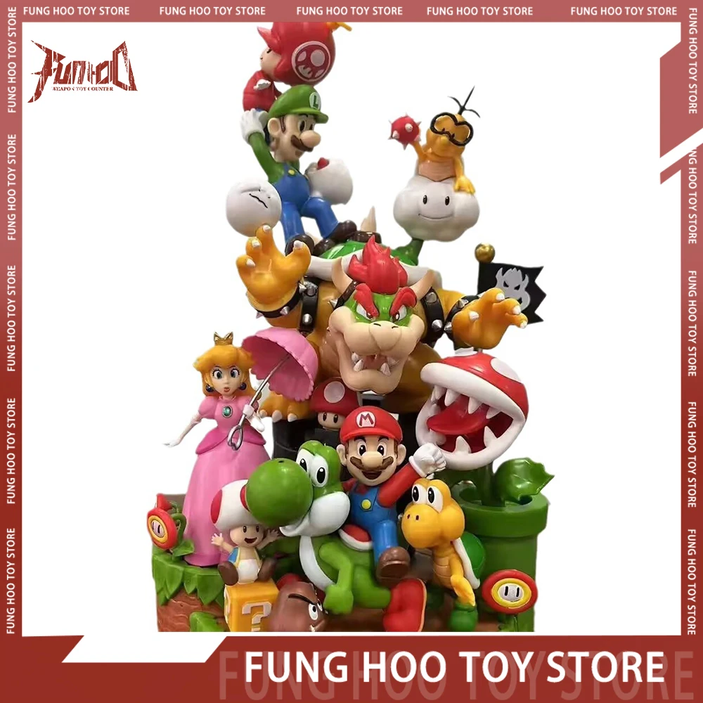 

28cm Super Mario Bros Family Portraits Figure Super Mario Bros Anime Figures Pvc Gk Statue Figurine Action Model Doll Toys Gift