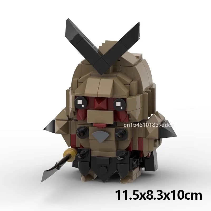 MOC Roninied Warriored Apanese Anime Flame Glory God Demon Action Figures Model Brickheadz Robot Building Blocks Brick Toy Gift