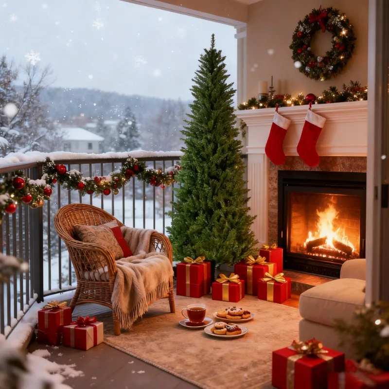 

Artificial Christmas Tree Pre Lit with Ornaments Christmas Decorations for Home Indoor Outdoor Xmas Holiday Decor