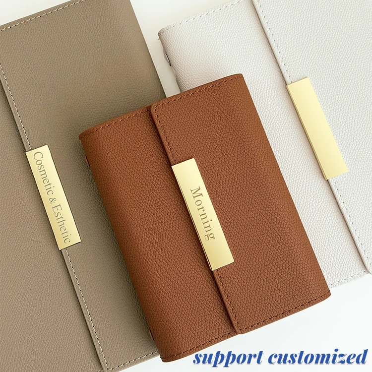 A7 Pu Leather Pocket Notebook Loose-leaf Binder Journal Diary Agenda Planner Notepad School Stationery Support Customized