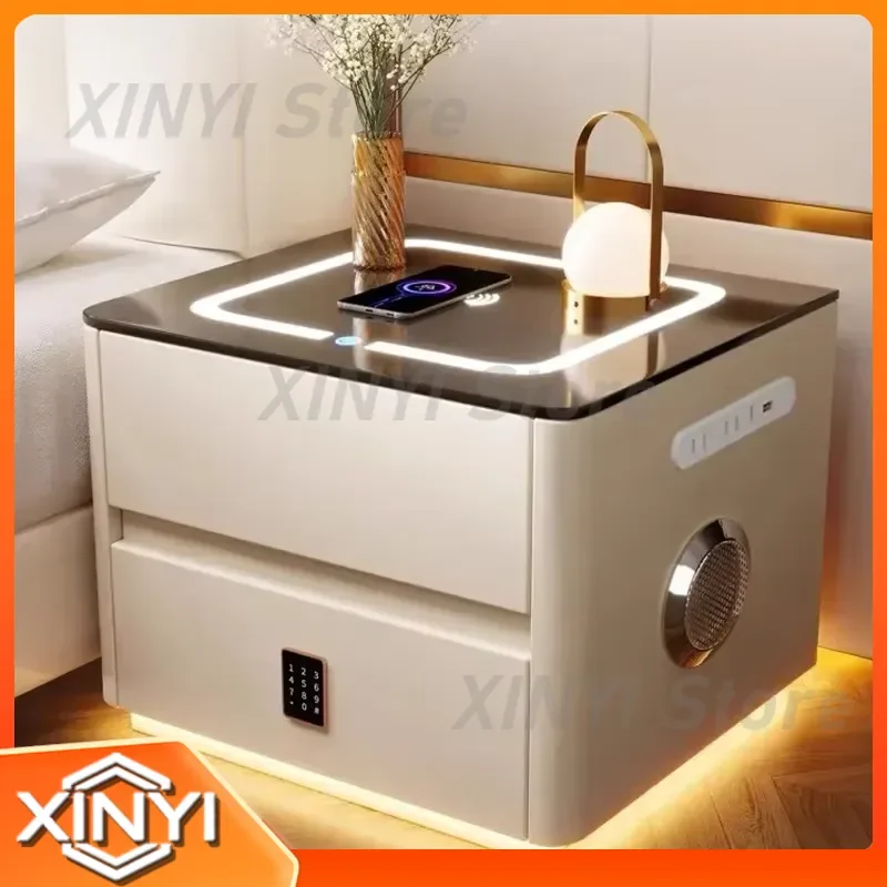Charging Bluetooth Speaker for Bedside Table Bedroom Nordic Storage Filing Cabinets Nightstand Trendy Decor Muebles Unique