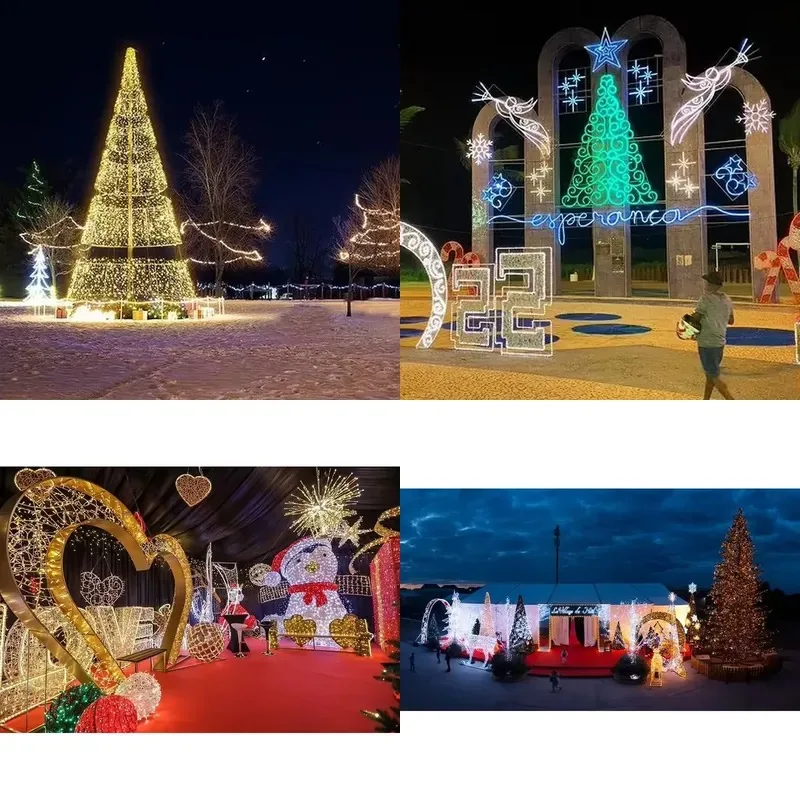 Waterproof IP65 Street Square Decoration Light Emitting Diode Outdoor Light Flagpole Arched Christmas Tree Light