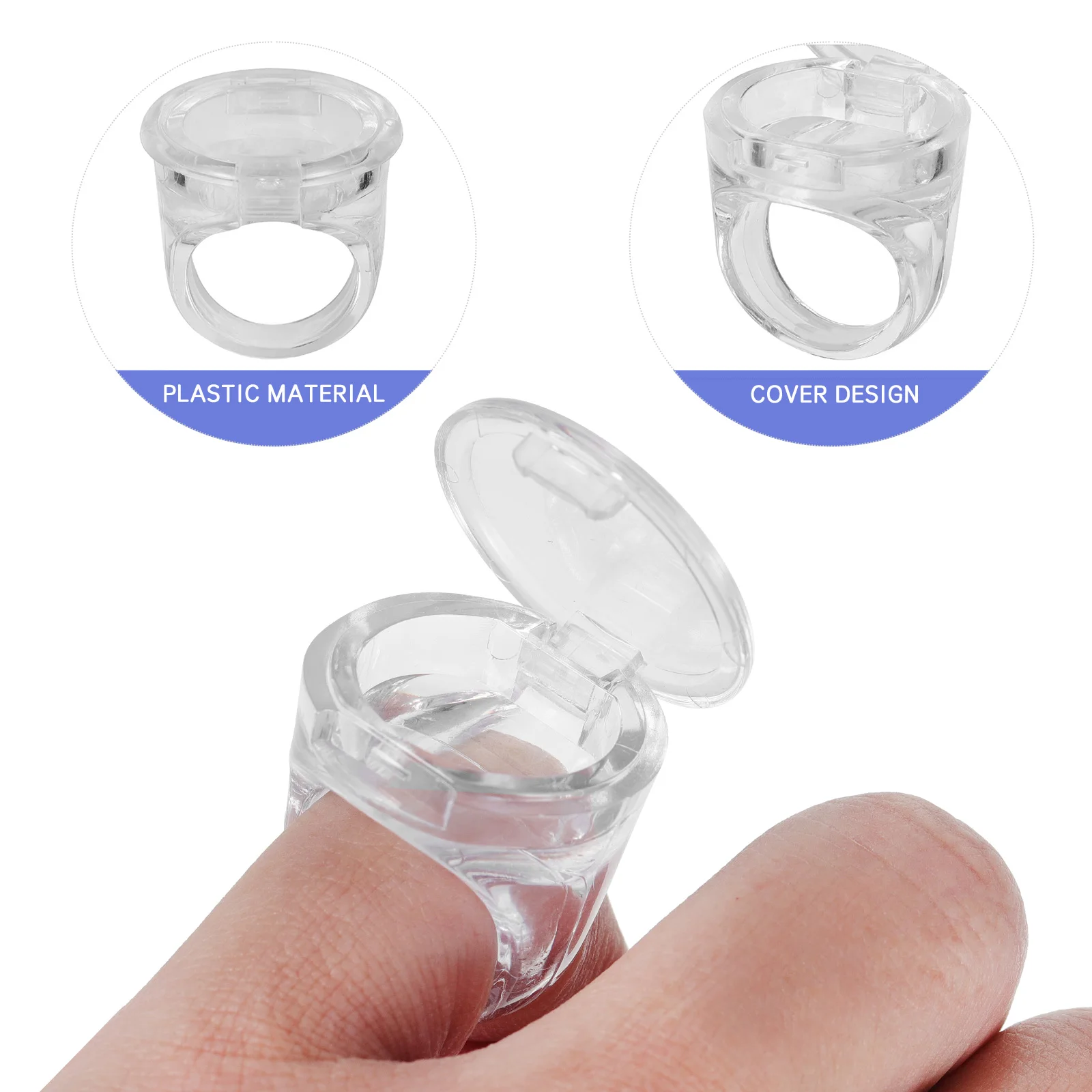 

5pcs Transparent Pigment Cups For Tattoo Ink Rings Caps Makeup Accessories Durable Plastic Salon Home Use Storage Containers