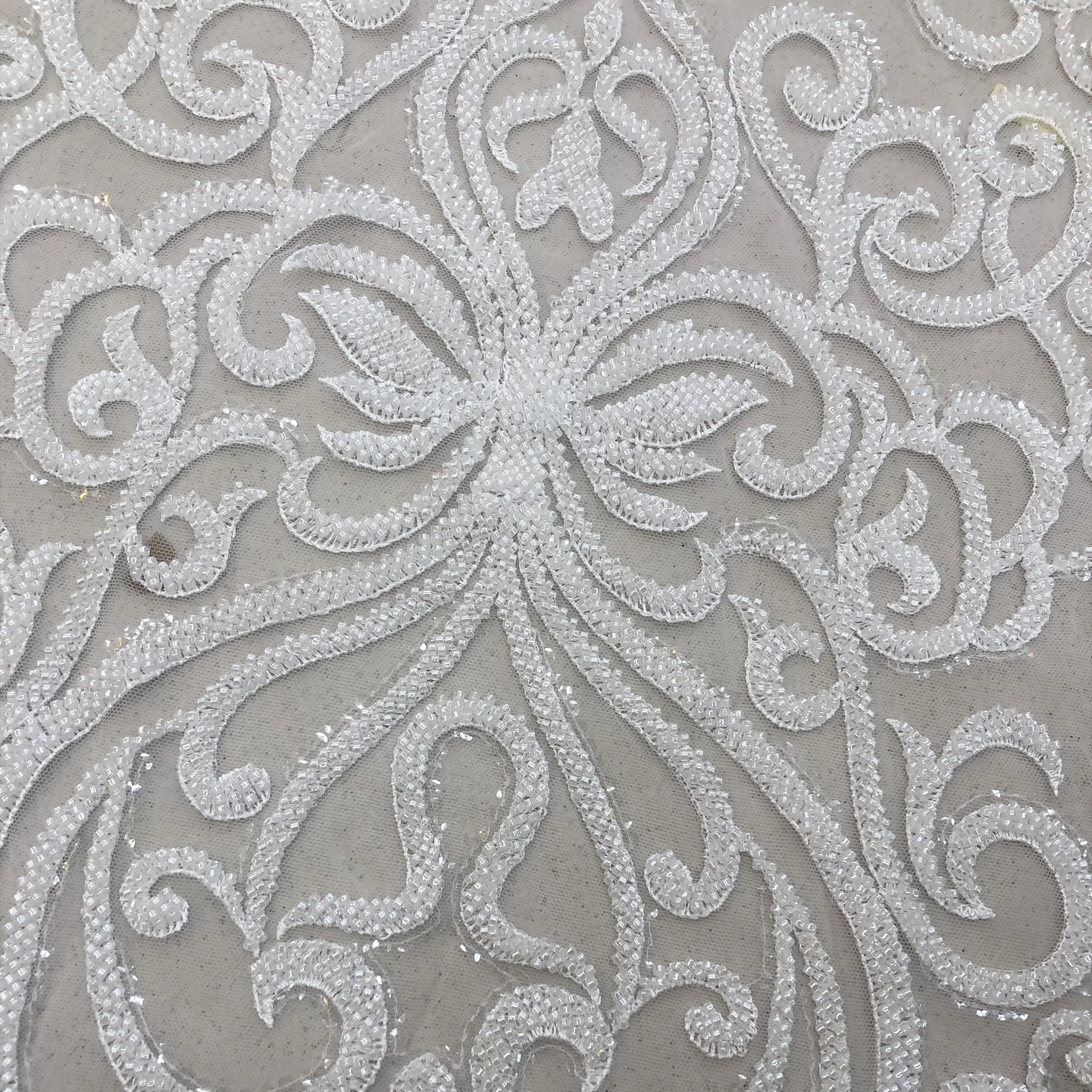 Luxury Super Beaded Embroidery Wedding And Evening Dress Lace Fabric High Quality