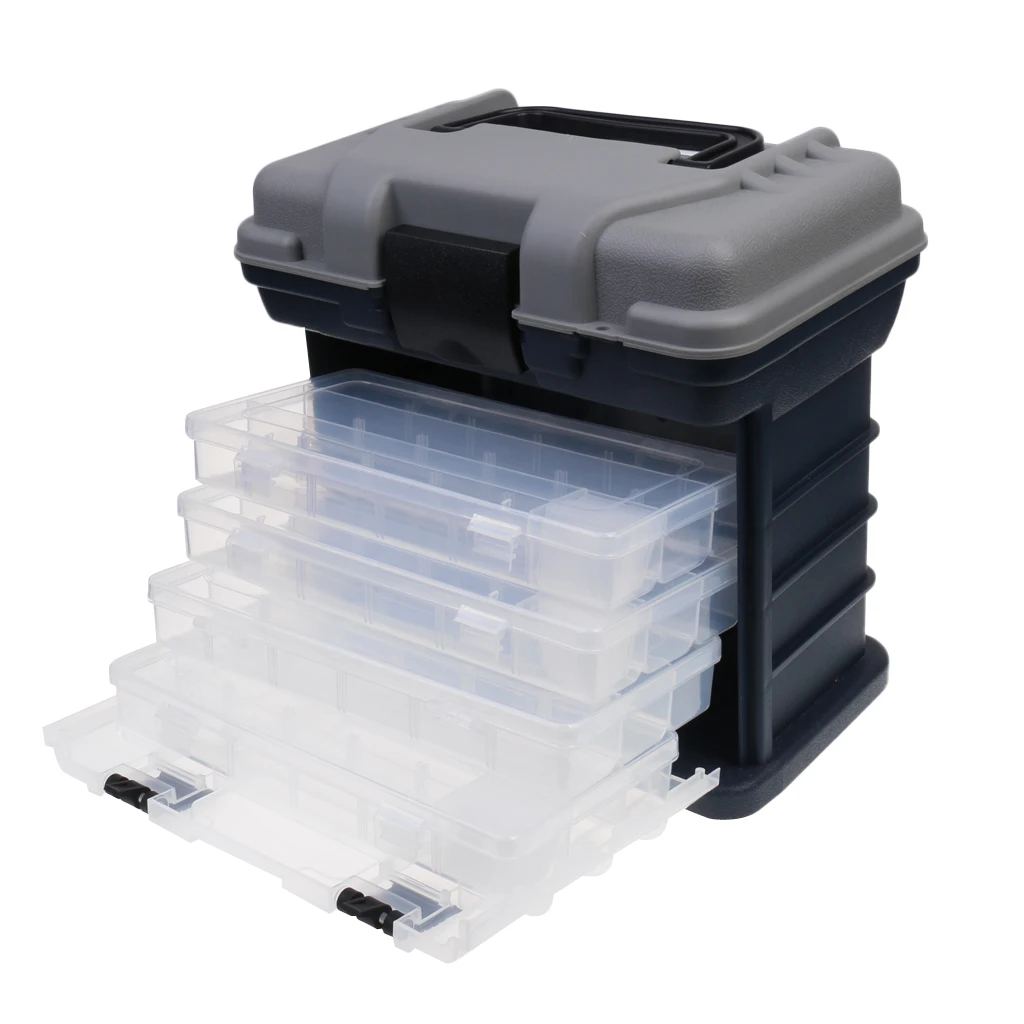 4 Drawer Tackle Box Fishing Baits Lures Tool Shock-resistant Large Storage fishing accessories carp
