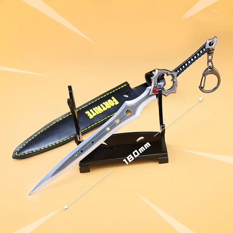 18cm Fortnite Game Peripherals Infinity Blade with Holsters Keychain All Metal Toy Sword Pendant Accessories Gift Children\'s Toy