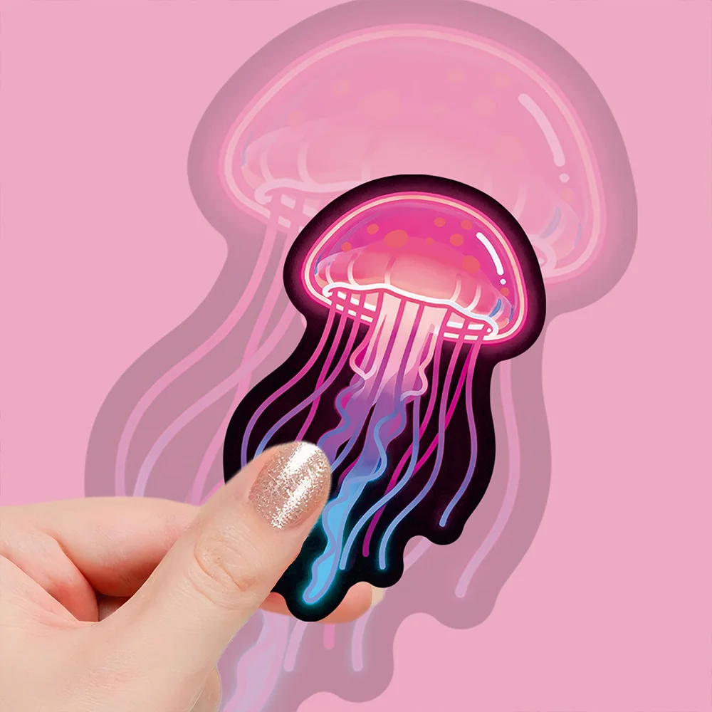 56 قطعة من ملصقات النيون المتوهجة - ملصقات حيوانات كرتونية مقاومة للماء، ملصقات جرافيتي جمالية مناسبة لأجهزة الكمبيوتر والألعاب والملاحظات #3