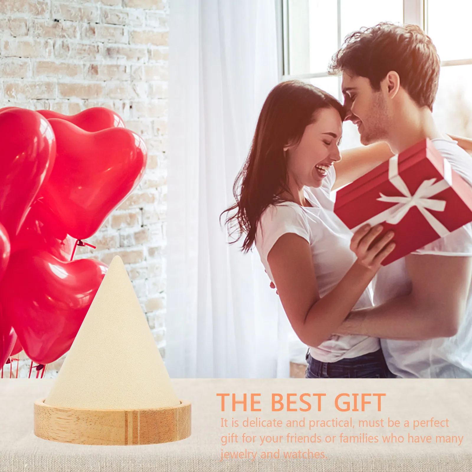 

Элегантная коническая подставка-органайзер для ювелирных изделий и часов из массива дерева, подходит для дома и магазина, превосходная текстура