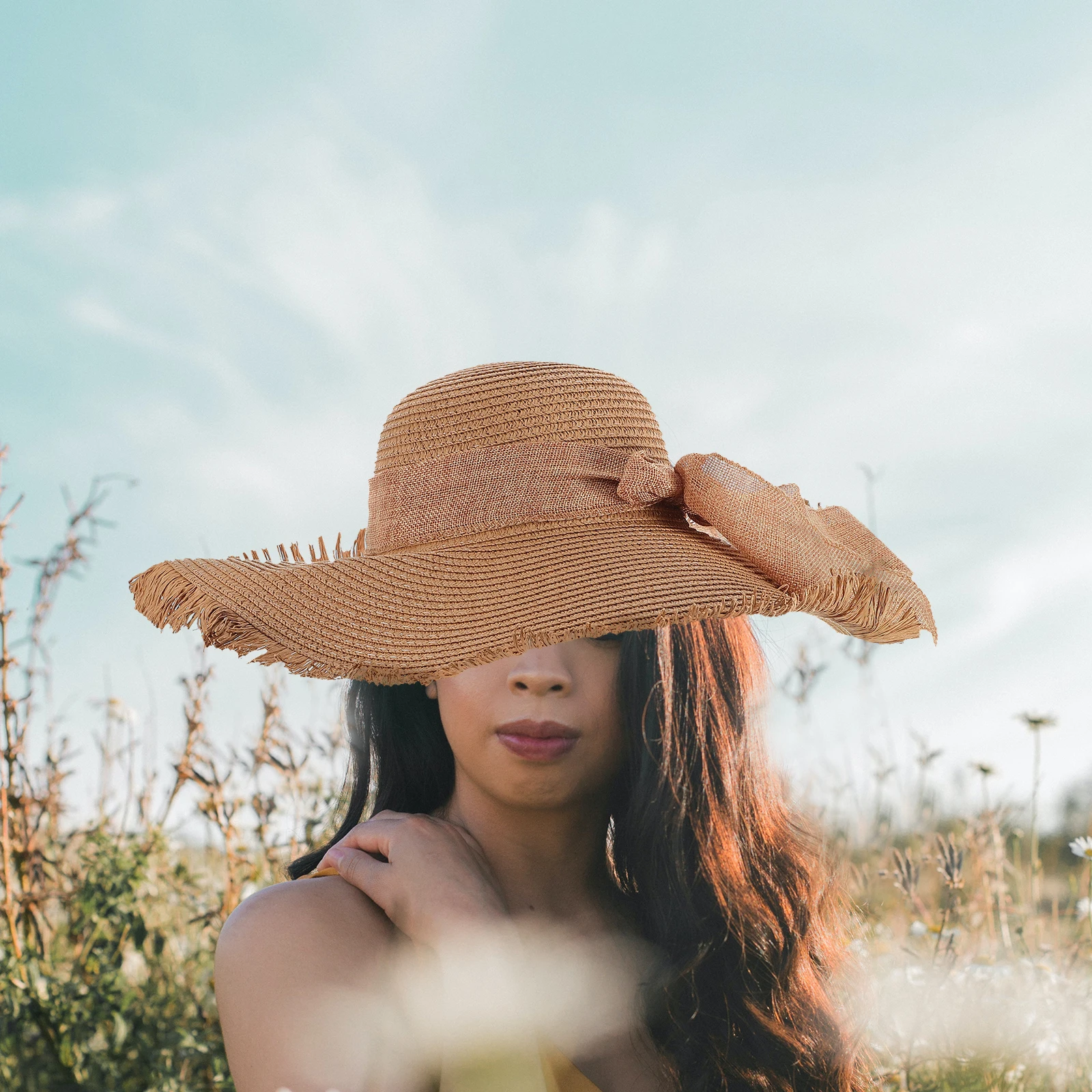 

Large brim sun hats beach bucket cap ladies bow tie gardening acrylic foldable travel hat uv protection women vacation