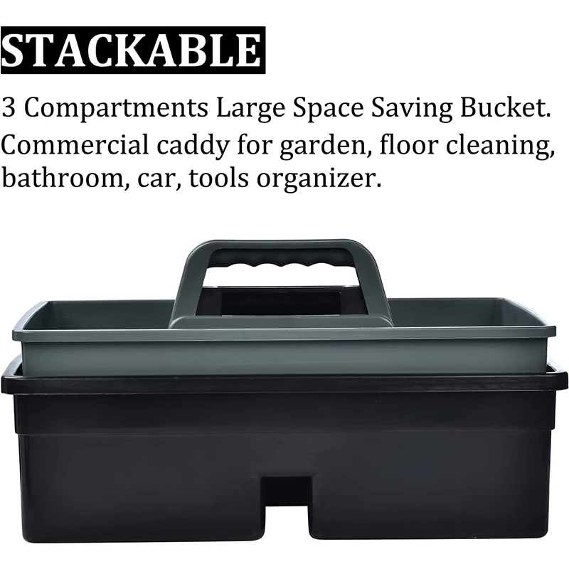 Plastic Storage Tray Tote Versatile Multiuse All-Purpose Carry Caddy with Attached Portable Handle to Organize and Carry Tools