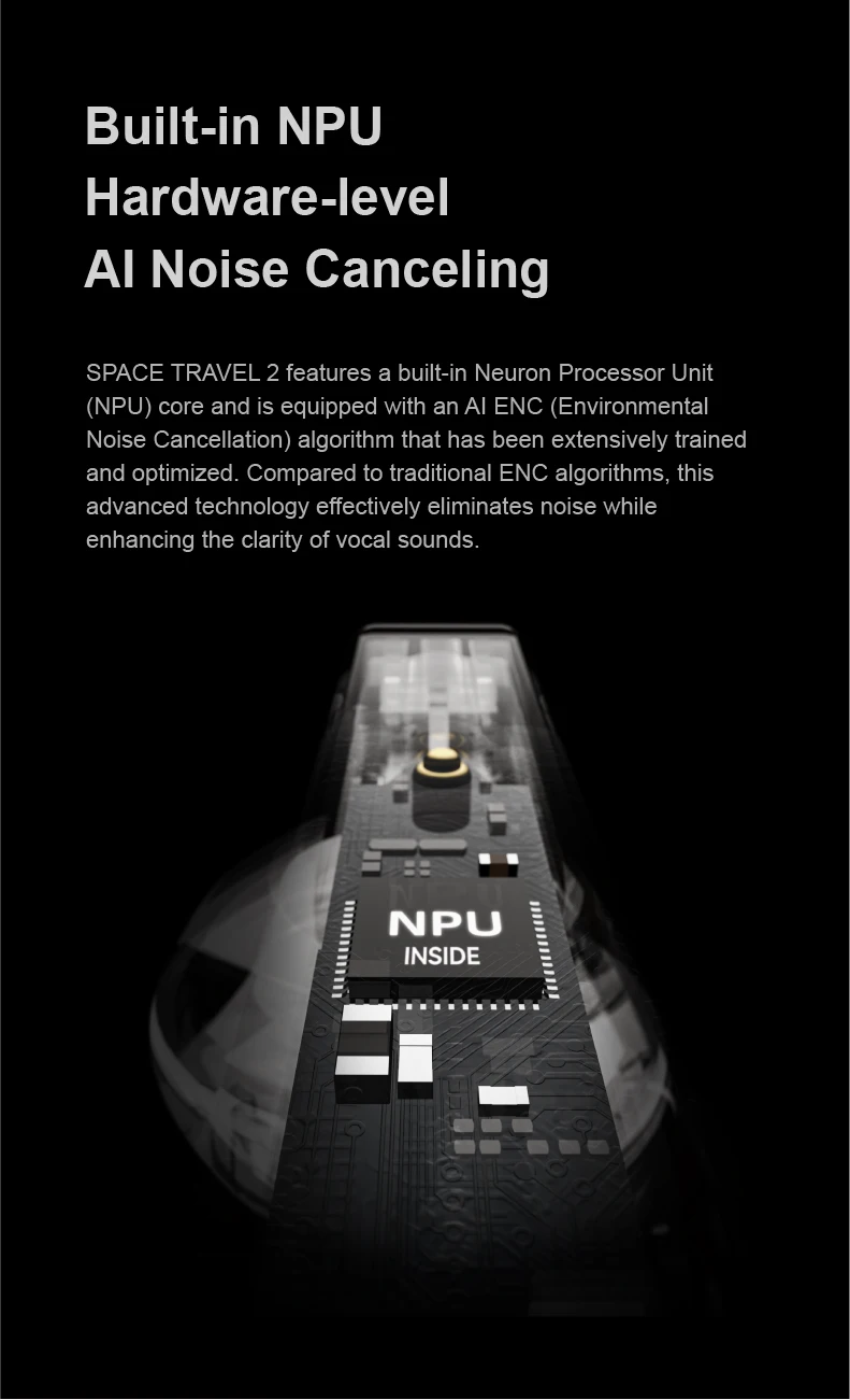 MOONDROP Space Travel 2 HiFi Noise-Cancelling TWS kabelloser Kopfhörer Bluetooth 6.0 ANC Low-Latency-Game-Modus SBC/AAC – Detail 7