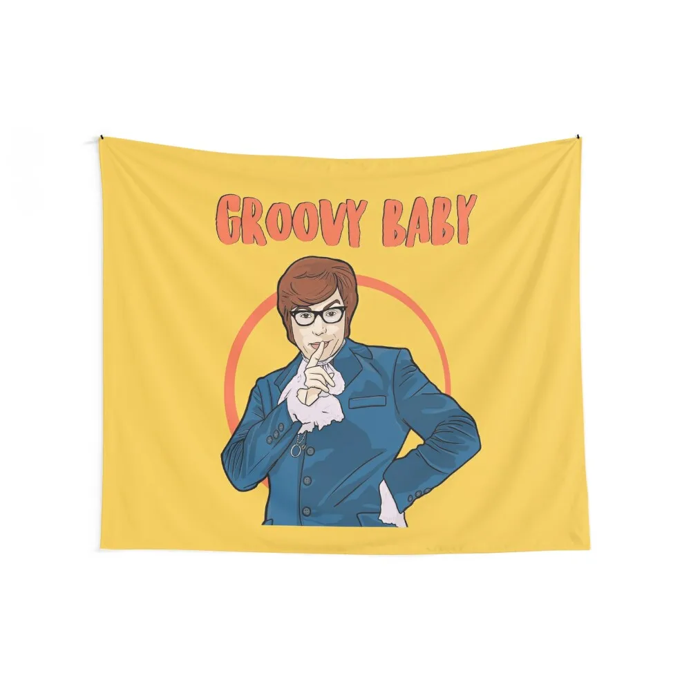 Groovy Baby - Austin Powers Tapestry Living Room Decoration Room Decor Aesthetic Custom Tapestry