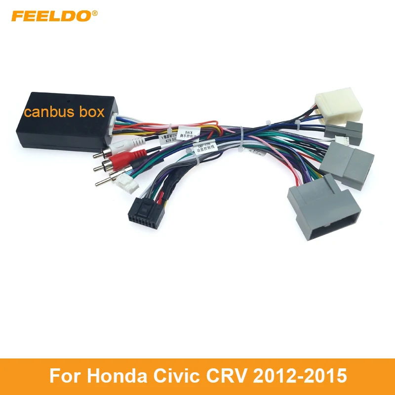 

FEELDO Car Audio Radio CD Player 16PIN Android Power Calbe Adapter For Honda Civic CRV Media Wiring Harness