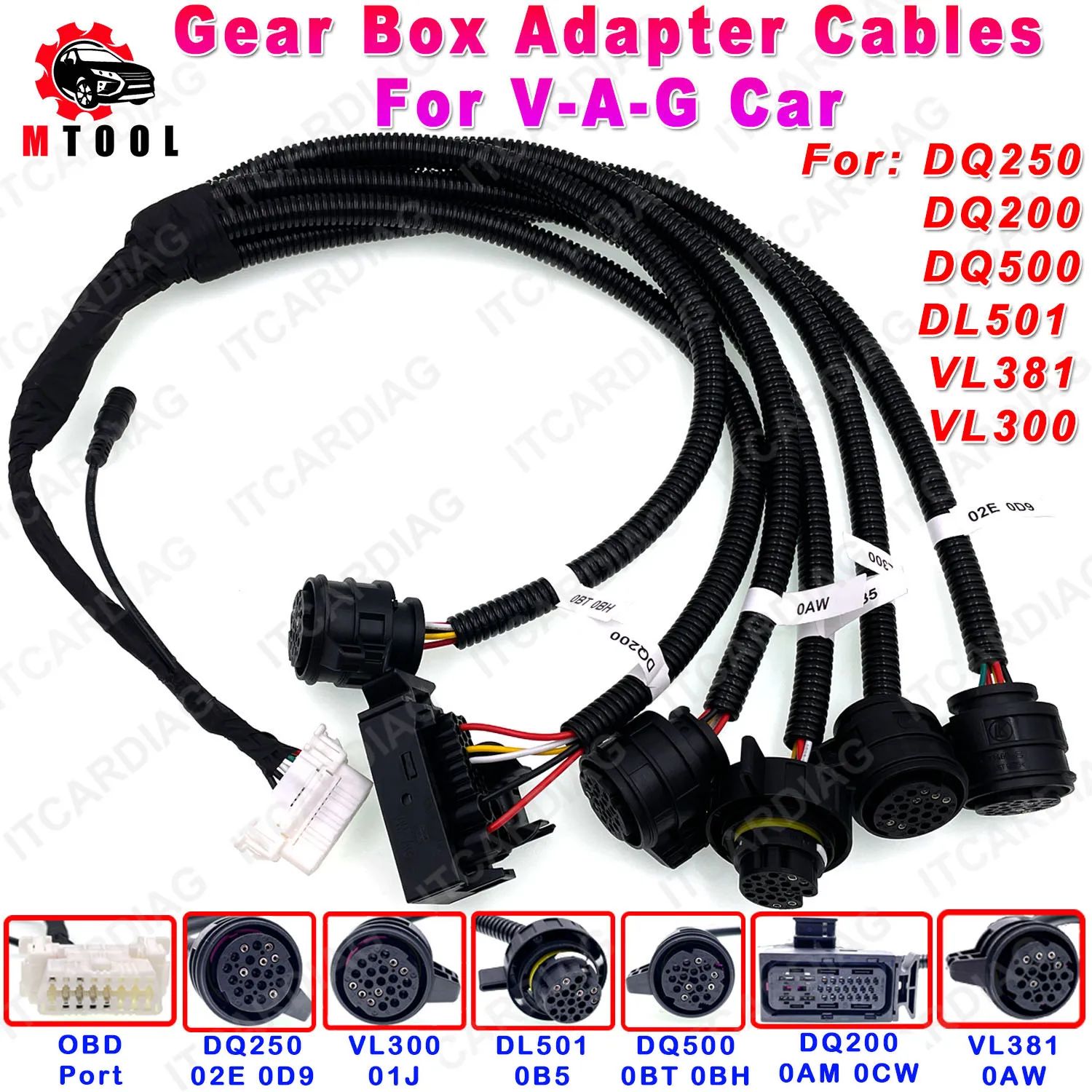 Gear Box GearBox Adapter Cable For V-AG OBD2 Converter Cable For DQ250 DQ200 VL381 VL300 DQ500 DL501 Car Spare Parts Accessories