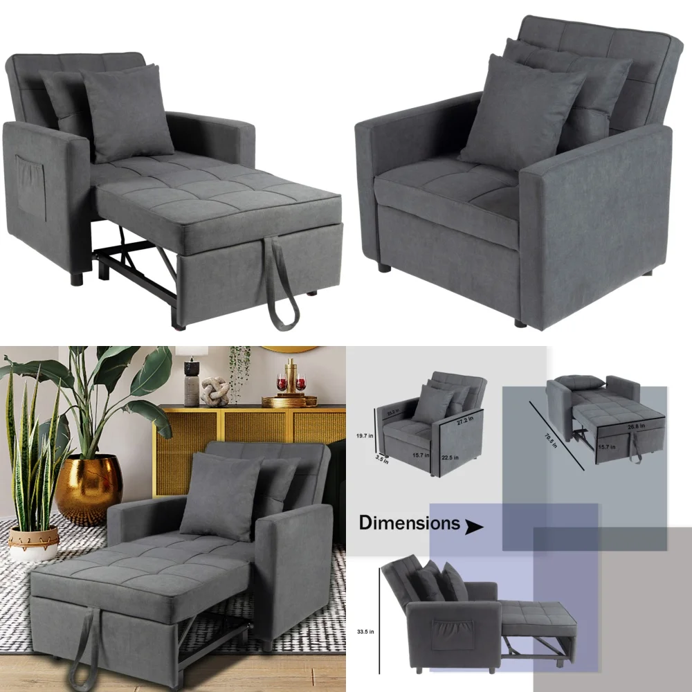 

Living Room Sofas70IN 3-in-1 Convertible Sofa Bed Chair Sleeper Recliner for Single Use