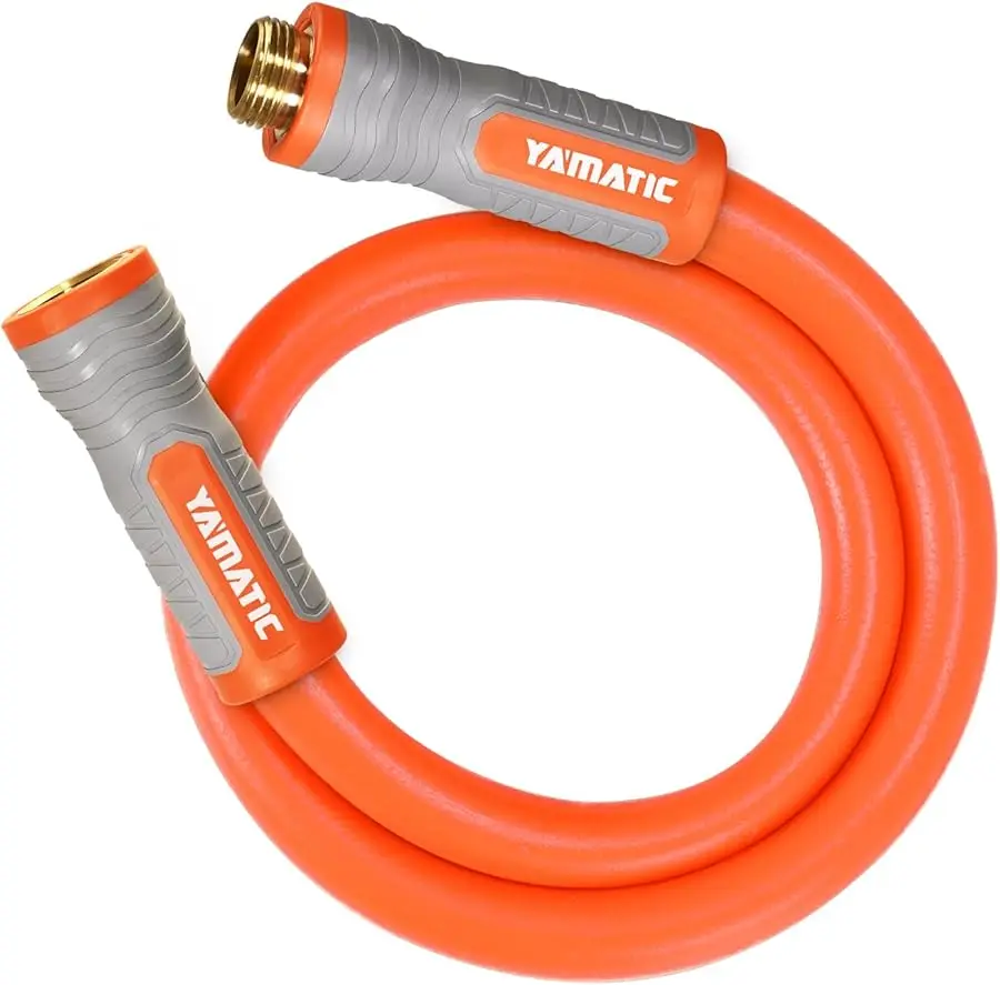 

Heavy Duty Short Garden Hose 5/8 in x 3 ft with Swivel Fitting, Super Flexible Leader hose,All-weather, Lightweight, Burst 600 P