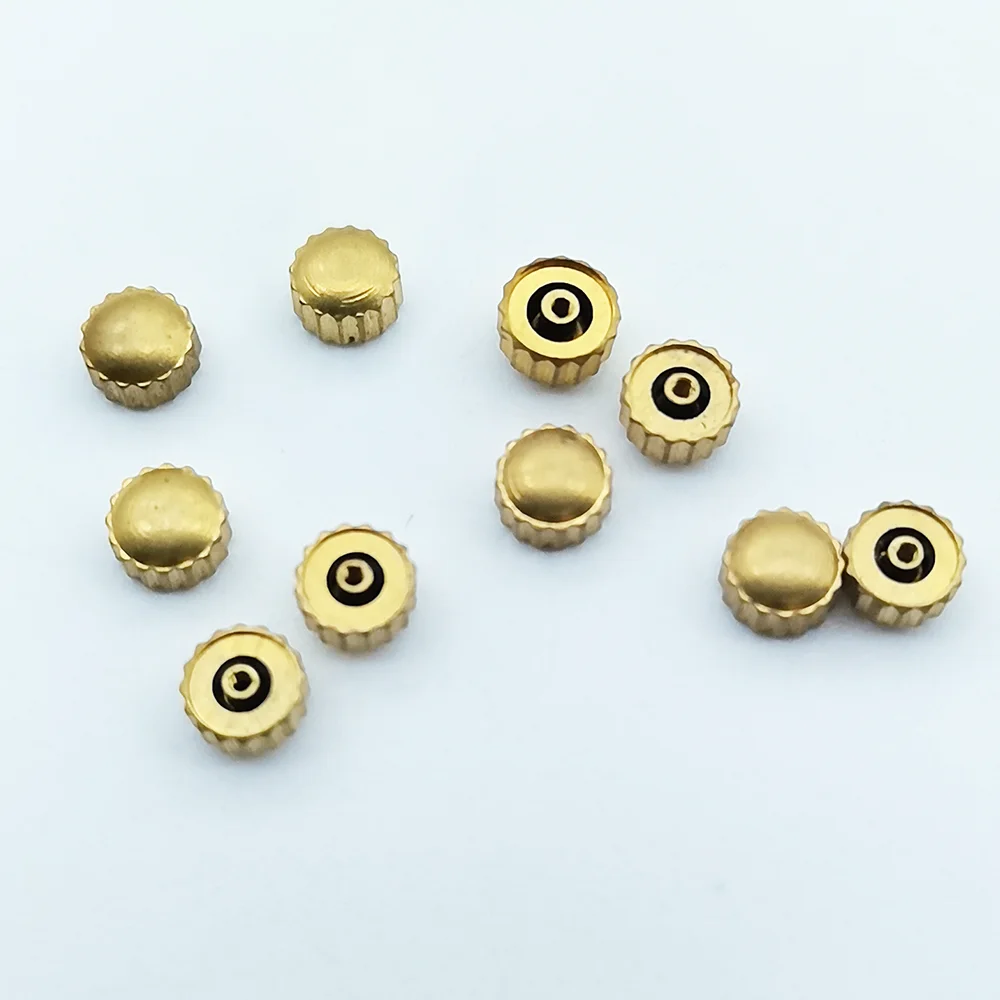 رأس ملحق الساعة مناسب لأجزاء إصلاح الساعة ذات الأنبوب المسطح الذهبي لحركة 7120